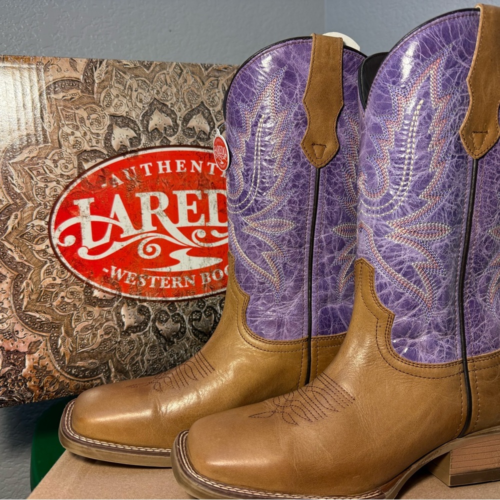 Laredo Women's Mara Tan Square Toe Western Boots - Picture 7 of 9